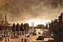 Il Prato della Valle a Padova, dopo la sistemazione datagli nel 1775 da Andrea Memmo.(Stampa dello Chevalier,XlX secolo.(Museo Civico Padova)(Adriano Danieli)